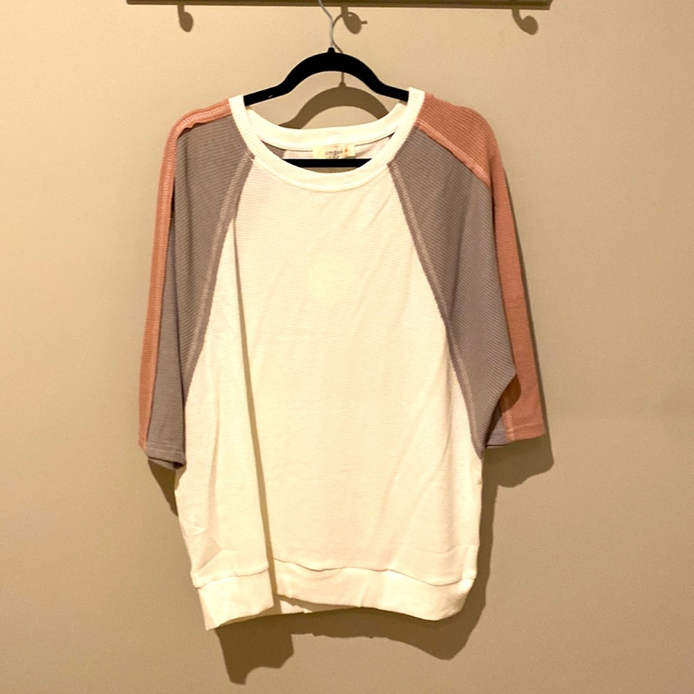Umgee waffle knit oversized shirt